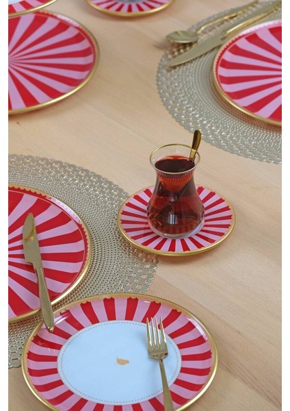 Glore Pink Line 12 Parça 6 Kişilik Çay Takımı fiyatları