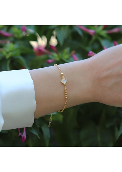 Yonca Sedefli Trend Gold Gümüş Bileklik fiyatları