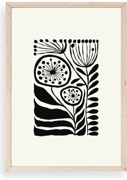 Çiçek Ahşap Çerçeveli Tablo