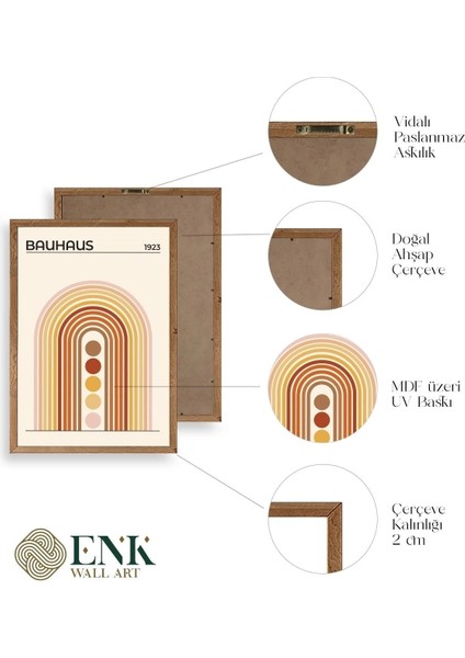 Bauhaus Üçlü Ahşap Çerçeveli Tablo fırsatları
