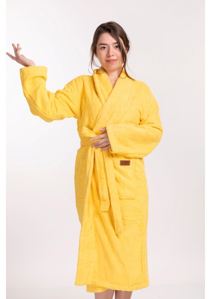 Regina Robe Ekstra Yumuşak Premium Şalyaka Bornoz Sarı fırsatları