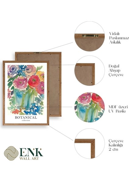 Çiçek Üçlü Ahşap Çerçeveli Tablo fırsatları