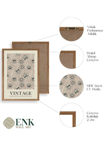 Vintage Ahşap Çerçeveli Tablo fırsatları