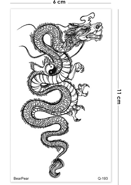Ejderha Yinyang Dövmesi Mini Tattoo fiyatları