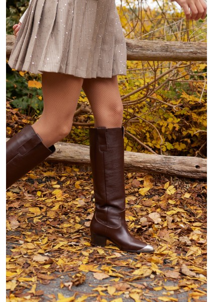 Smash Kadın Bordo Gercek Deri Western Çizme