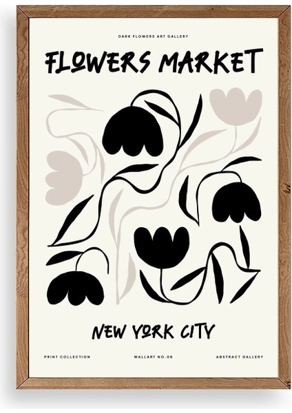 Çiçek Ahşap Çerçeveli Tablo