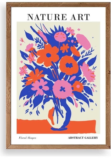 Çiçek Ahşap Çerçeveli Tablo