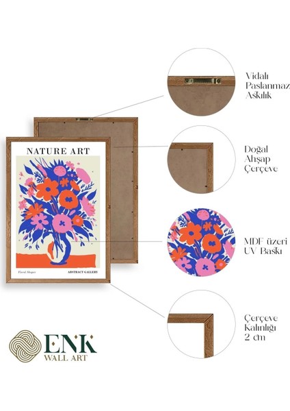 Çiçek Ahşap Çerçeveli Tablo fırsatları