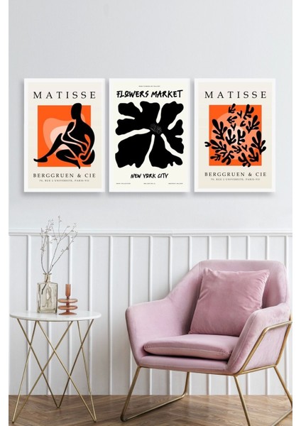 Matisse Üçlü Ahşap Çerçeveli Tablo fiyatları