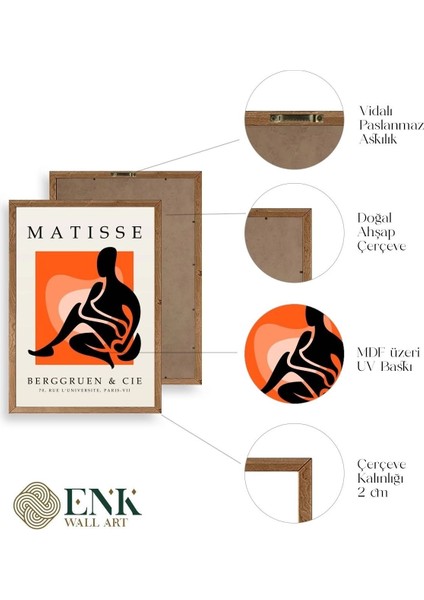 Matisse Üçlü Ahşap Çerçeveli Tablo fırsatları