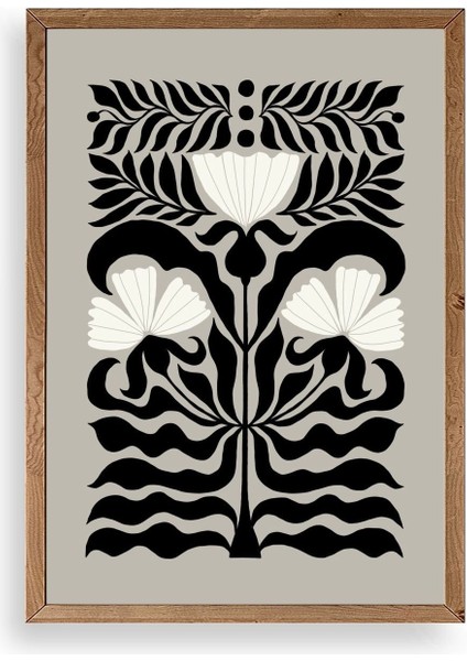 Çiçek Ahşap Çerçeveli Tablo