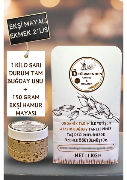 Atalık Sarı Durum Tam Buğday Unu - Siyez Ekşi Hamur Mayası