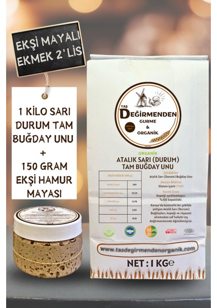 Atalık Sarı Durum Tam Buğday Unu - Siyez Ekşi Hamur Mayası fiyatları