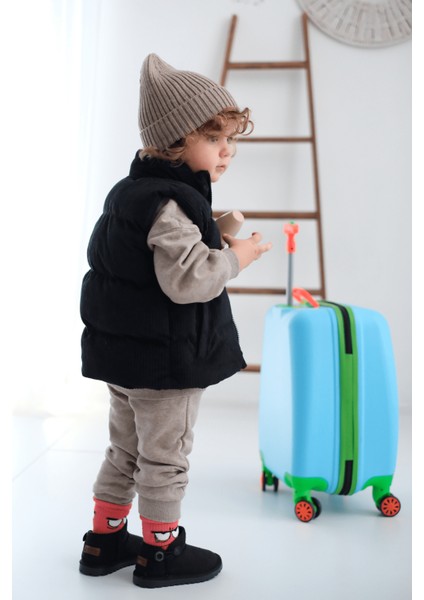 Kodiaq Unisex Çocuk ve Bebek Kışlık Süet Siyah Bot | Ortopedik Kaymaz Taban, Sıcak Tutan Kürklü Bot fırsatları