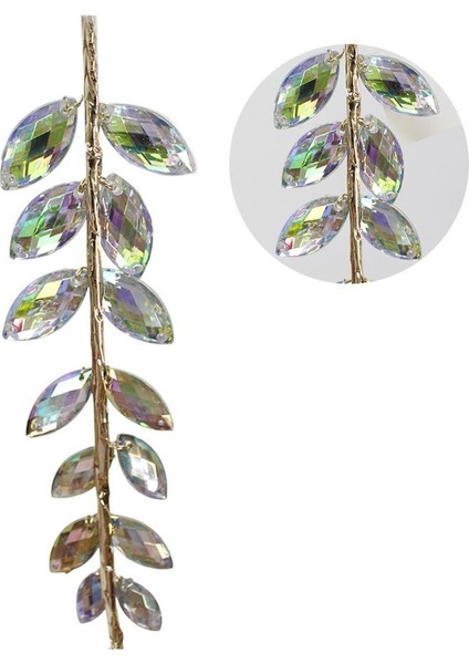 Yılbaşı Ağaç Süsü Lüks Işıltı Kristal Yaprak Dal Dekoratif Süs 30 cm fiyatları