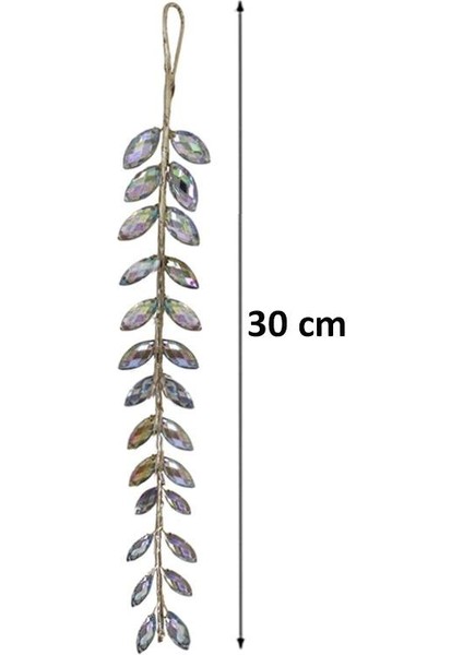 Yılbaşı Ağaç Süsü Lüks Işıltı Kristal Yaprak Dal Dekoratif Süs 30 cm modelleri