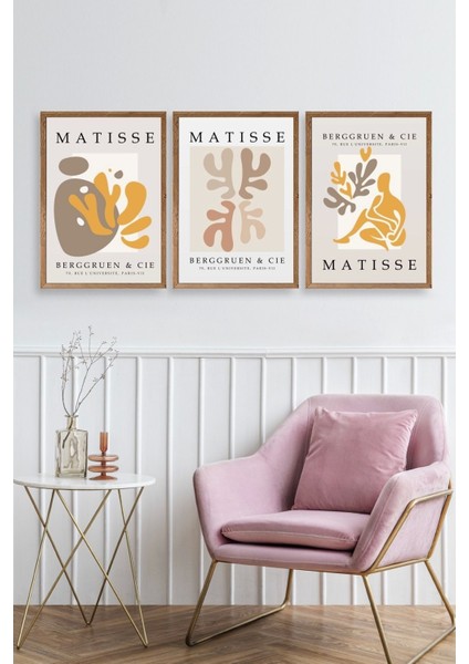 Matisse Üçlü Ahşap Çerçeveli Tablo fiyatları