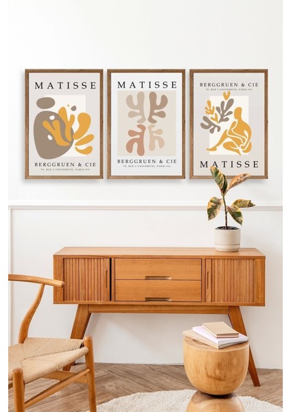 Matisse Üçlü Ahşap Çerçeveli Tablo modelleri