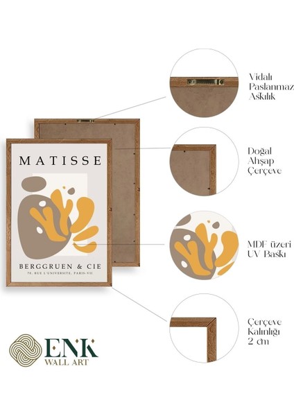 Matisse Üçlü Ahşap Çerçeveli Tablo fırsatları
