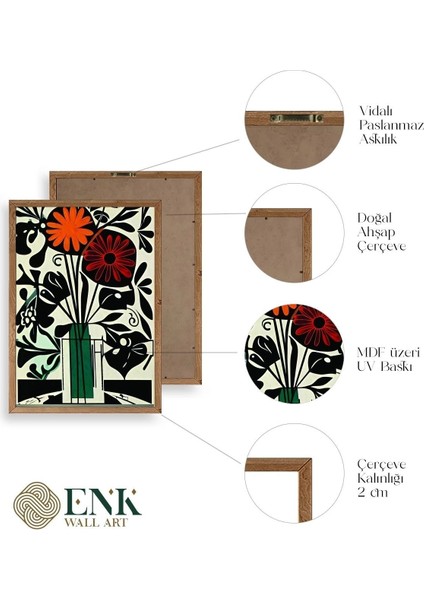 Çiçek Ahşap Çerçeveli Tablo fırsatları
