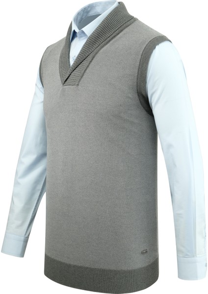 Erkek Şal Yaka Triko Süveter Noktalı Desen Klasik Kalıp - 5250H fiyatları