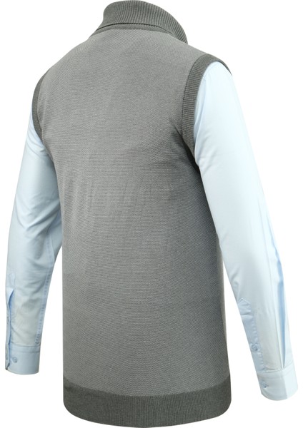 Erkek Şal Yaka Triko Süveter Noktalı Desen Klasik Kalıp - 5250H fırsatları