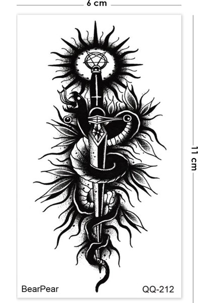 Kılıç Yılan Pentagram Dövmesi fiyatları