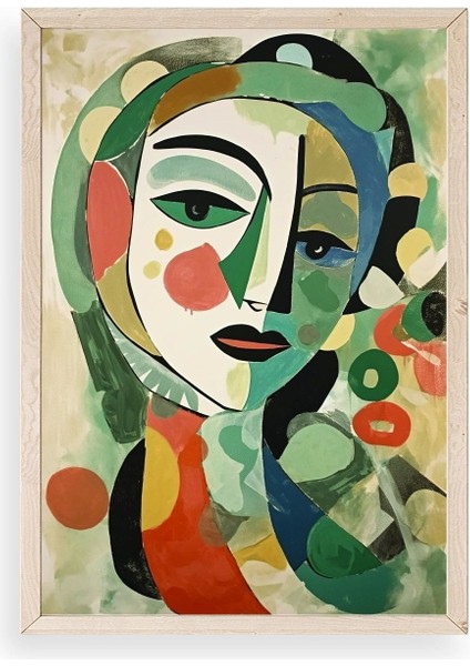 Soyut Kadın Ahşap Çerçeveli Tablo