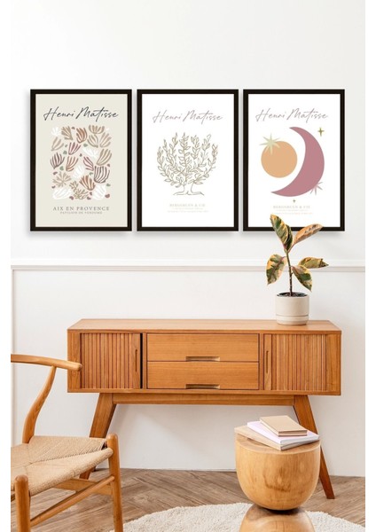 Matisse Üçlü Ahşap Çerçeveli Tablo modelleri