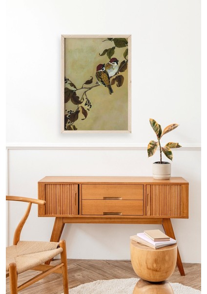 Kuş Ahşap Çerçeveli Tablo modelleri