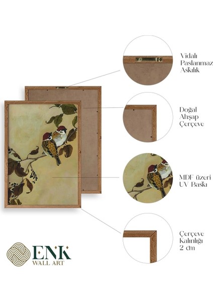 Kuş Ahşap Çerçeveli Tablo fırsatları
