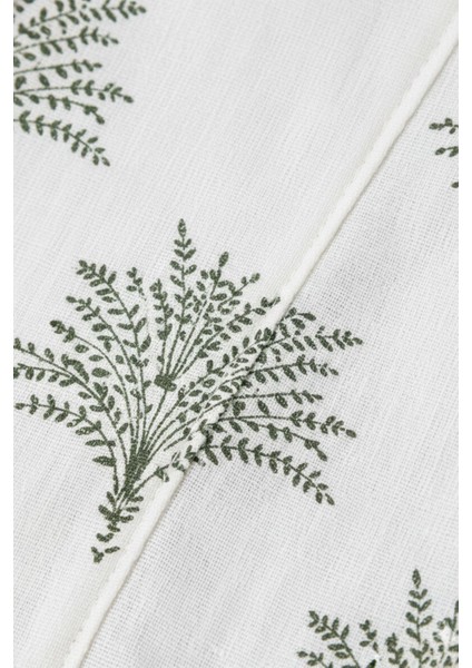 Kadın Krem Yeşil Desenli Fermuarlı Oversize Cepli Kapüşonlu Pamuklu Hırka-Ceket - Kadın Ceket