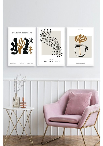 Modern Üçlü Ahşap Çerçeveli Tablo fiyatları