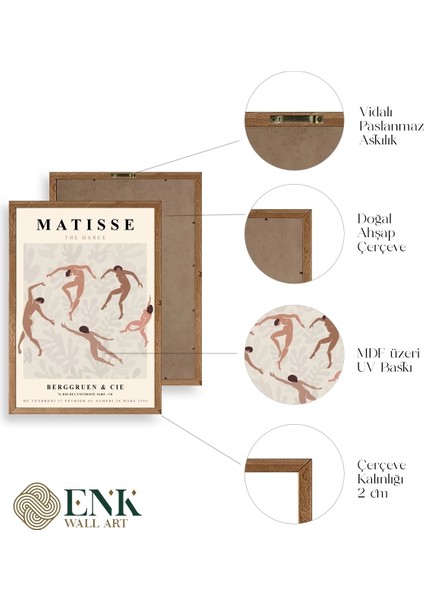 Matisse Üçlü Ahşap Çerçeveli Tablo fırsatları