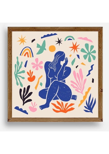Kadın Ahşap Çerçeveli Tablo