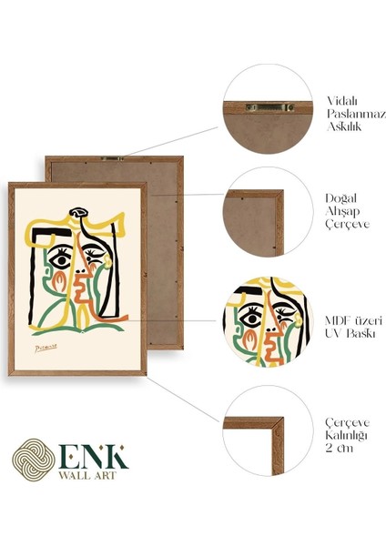 Tete De Femme Ahşap Çerçeveli Tablo fırsatları