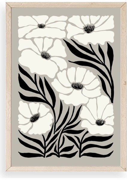 Çiçek Ahşap Çerçeveli Tablo