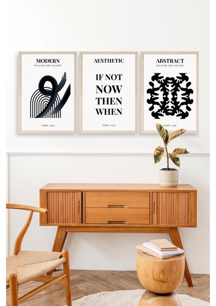 Modern Üçlü Ahşap Çerçeveli Tablo modelleri