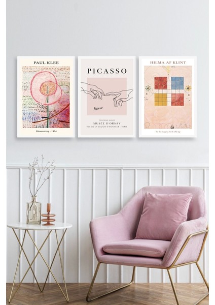 Ünlü Tablolar Üçlü Ahşap Çerçeveli Tablo fiyatları