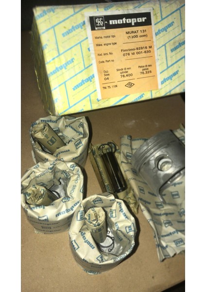 Murat 131/SERÇE 1300CC Motor Piston Takımı Eski Üretim Motopar Marka
