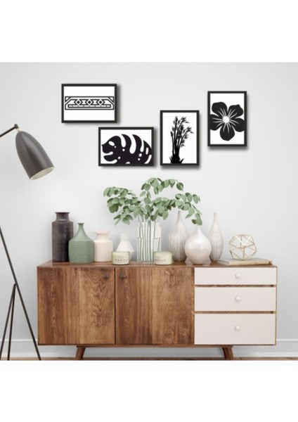 4 Parça Çerçeve Görünümlü Ahşap Tablo fiyatları
