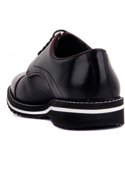 Bağcıklı Siyah Deri Eva Erkek Günlük Ayakkabı 9040 46 42 fırsatları