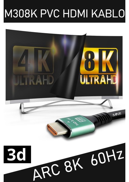 M308K 8k HDMI Kablo/hdmi Kablo 3 Metre-Hdr-Hdmi 2.1 KABLO-3D-7680ULTRA Arc 48GBPS Fiber-Hdmi Kablo fiyatları