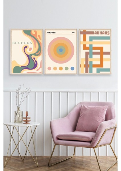 Bauhaus Üçlü Ahşap Çerçeveli Tablo fiyatları
