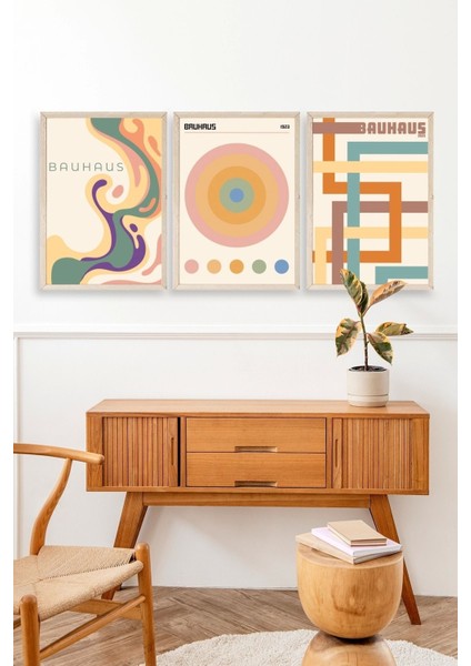 Bauhaus Üçlü Ahşap Çerçeveli Tablo modelleri