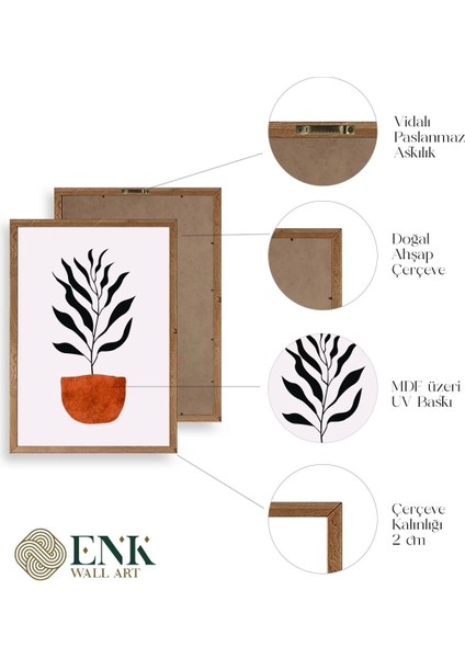 Saksı Ahşap Çerçeveli Tablo fırsatları