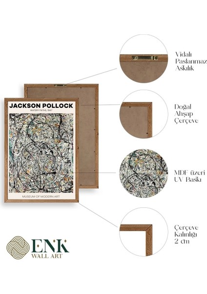 Jackson Polloc Ahşap Çerçeveli Tablo fırsatları