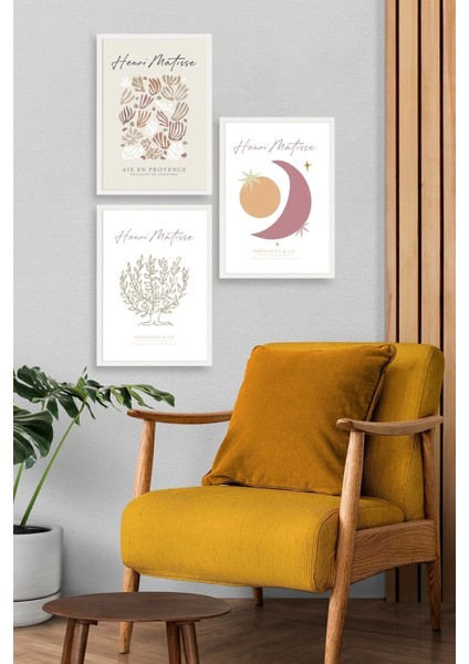 Matisse Üçlü Ahşap Çerçeveli Tablo fiyatları