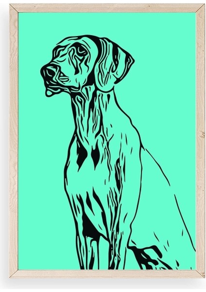 Köpek Ahşap Çerçeveli Tablo