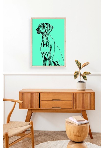 Köpek Ahşap Çerçeveli Tablo modelleri